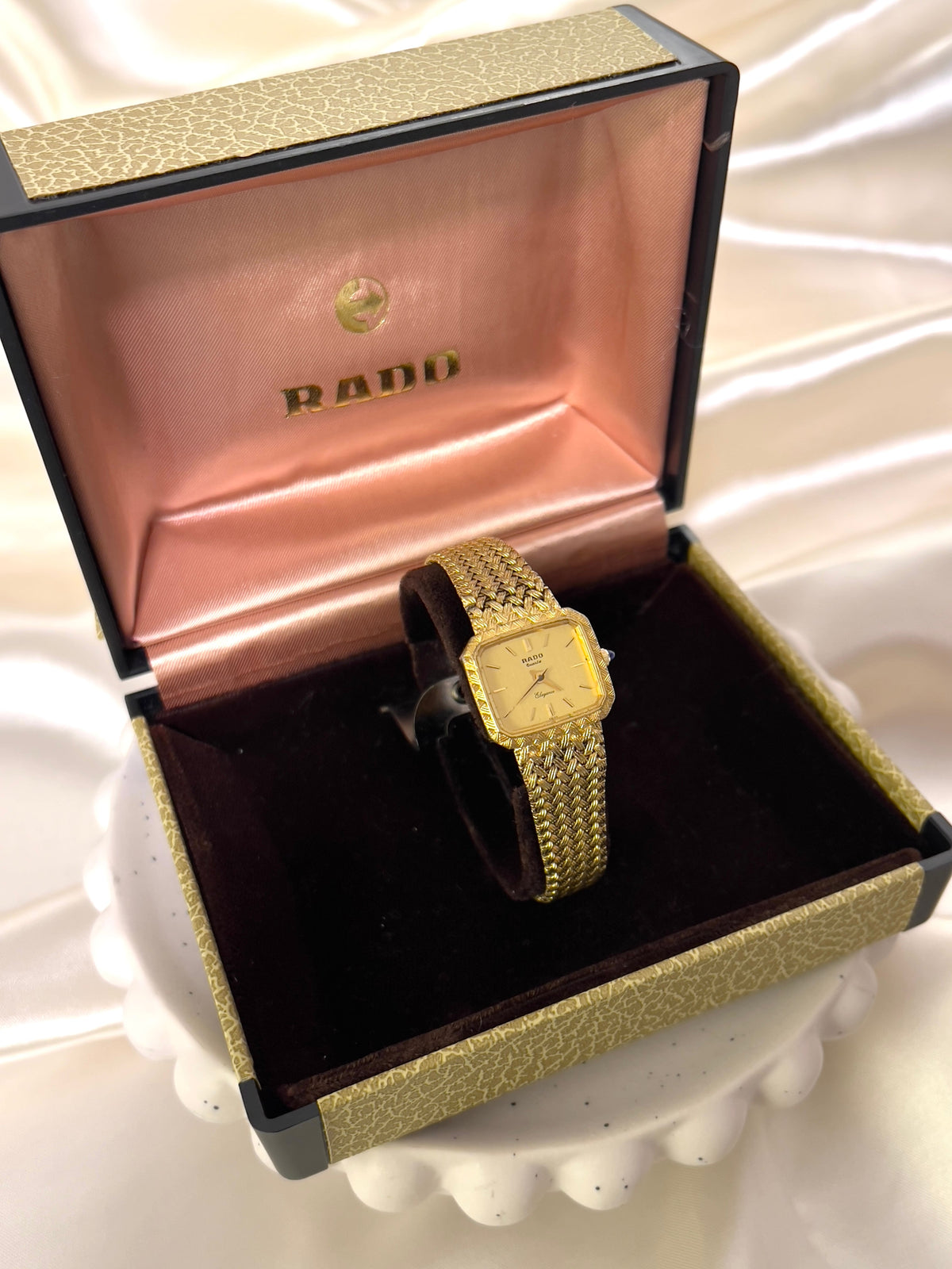 Rado Elegance Gold Tone Textured Case Women's Watch — product photograph 7, Gilded Hour NZ.