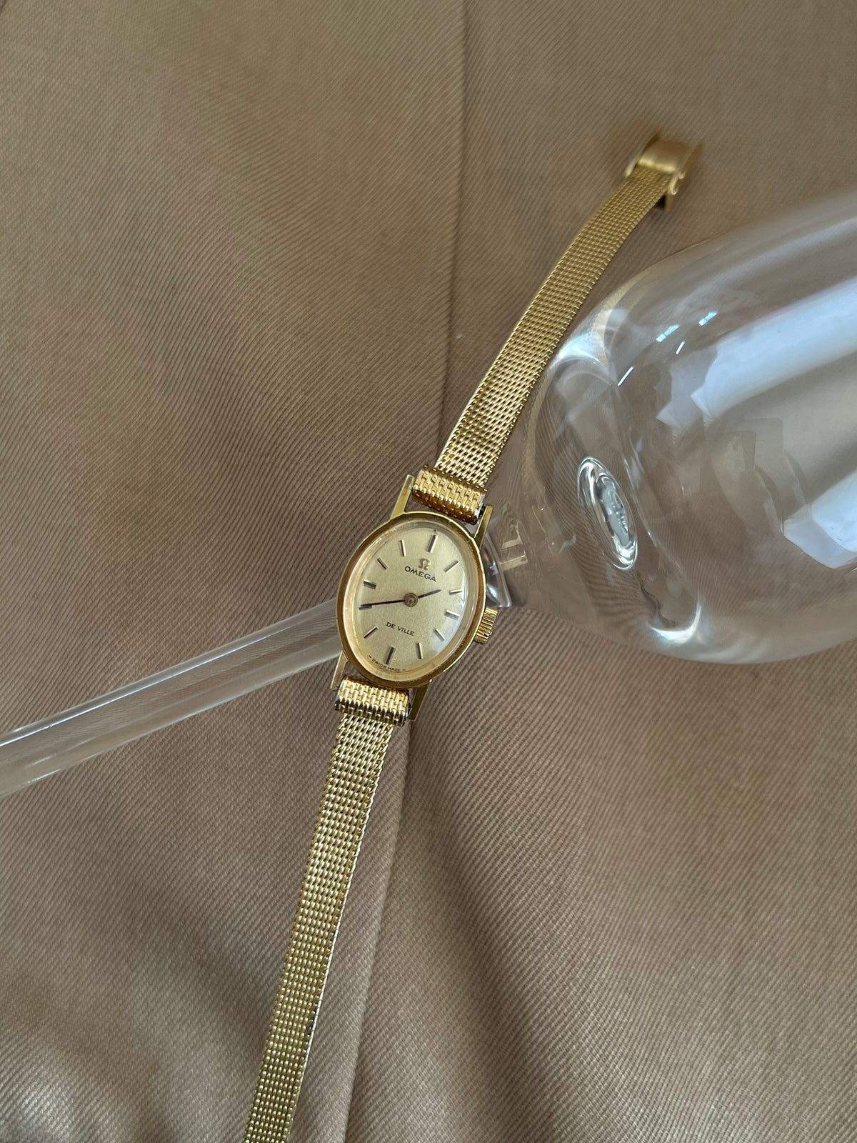 Omega De Ville Oval Champagne Dial Cocktail Women’s Watch