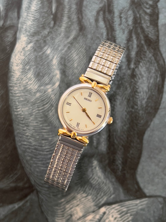 Seiko Two Toned Woman's Watch with Ribbon End Links