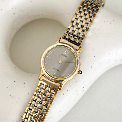 Seiko Exceline Two Tone Sculpted Bracelet Women's Watch