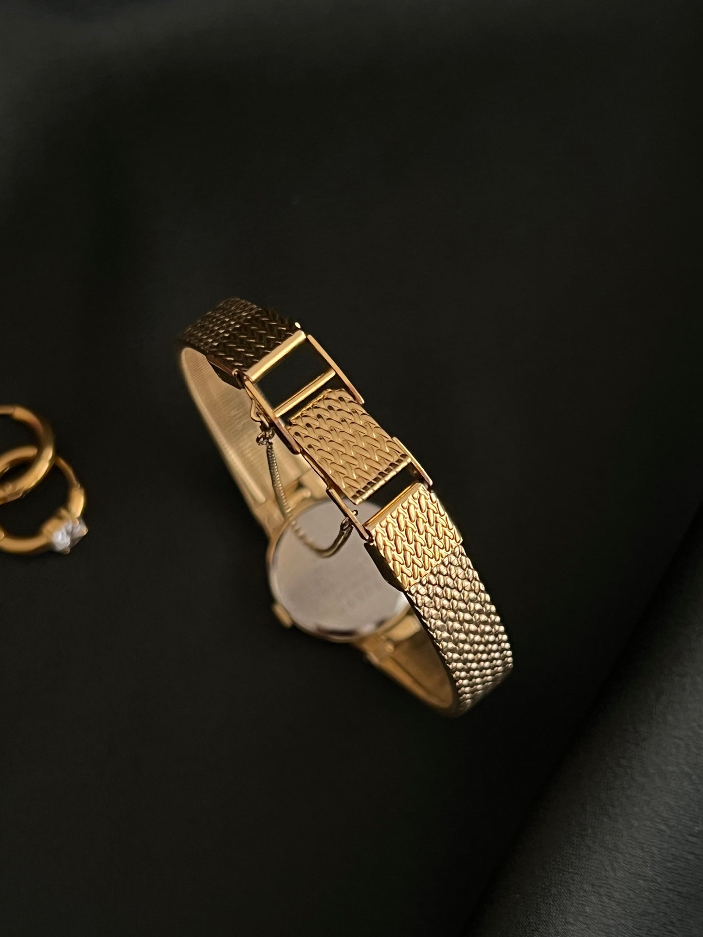 Seiko Womens Watch with Rope Bezel and Gold Woven Bracelet