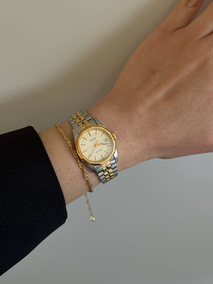 Tissot Pinstripe Dial Two Tone Women’s Watch