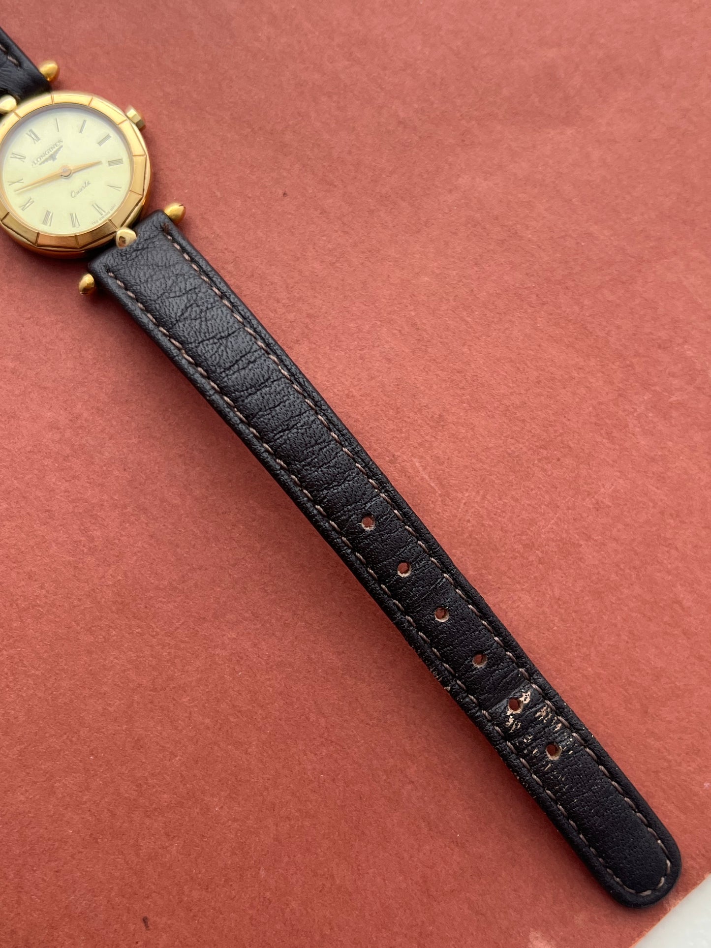 Longines Faceted Bezel Champagne Dial Women's Watch