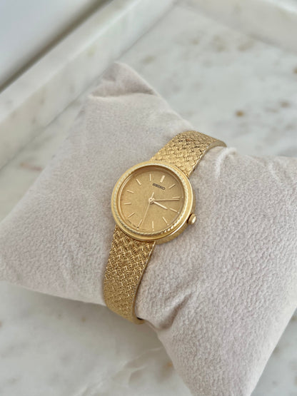 Seiko Gold Rope Bezel Women's Watch with Mesh Bracelet