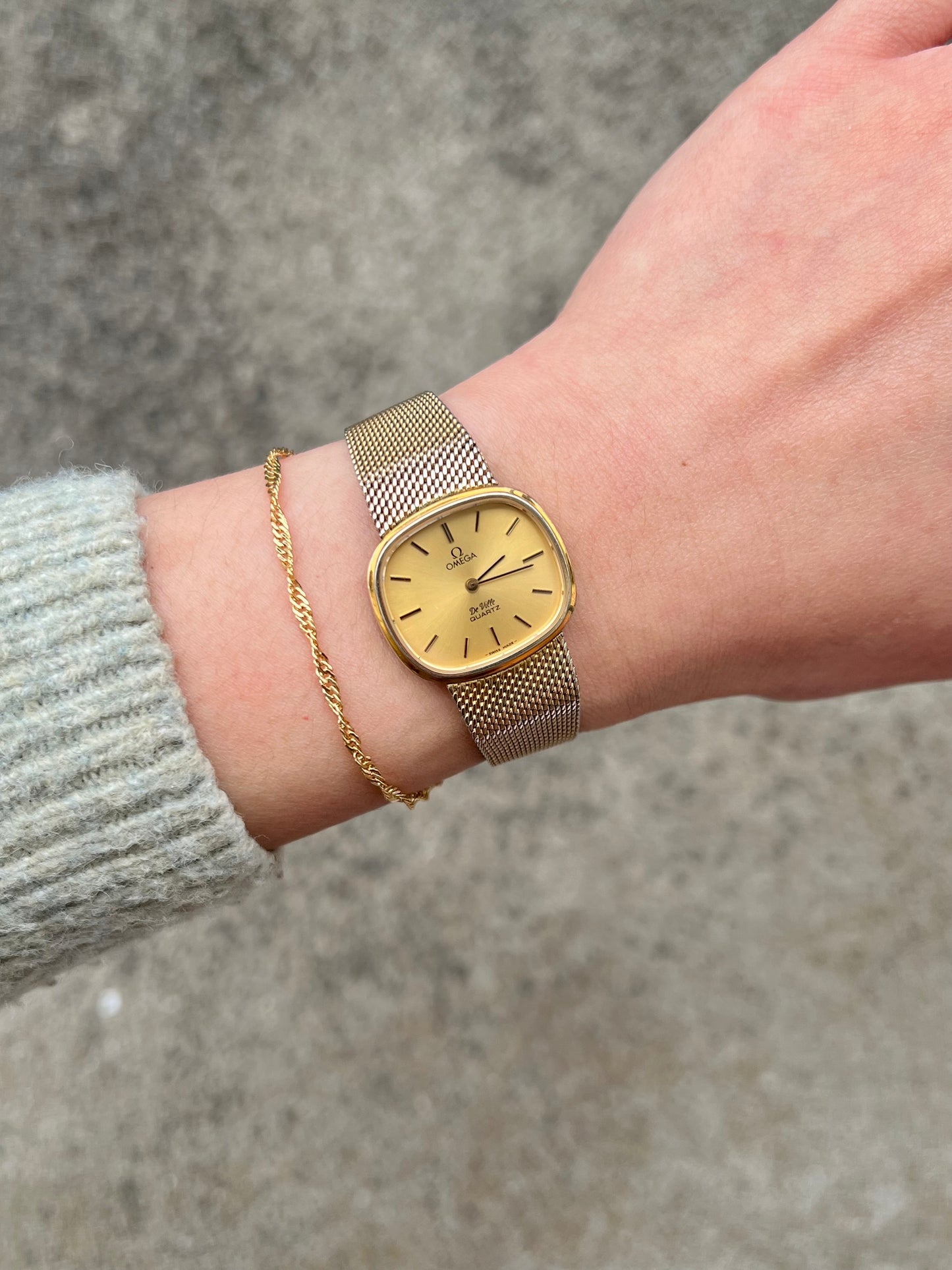 Omega De Ville Gold Women’s Watch on Milanese Mesh Bracelet