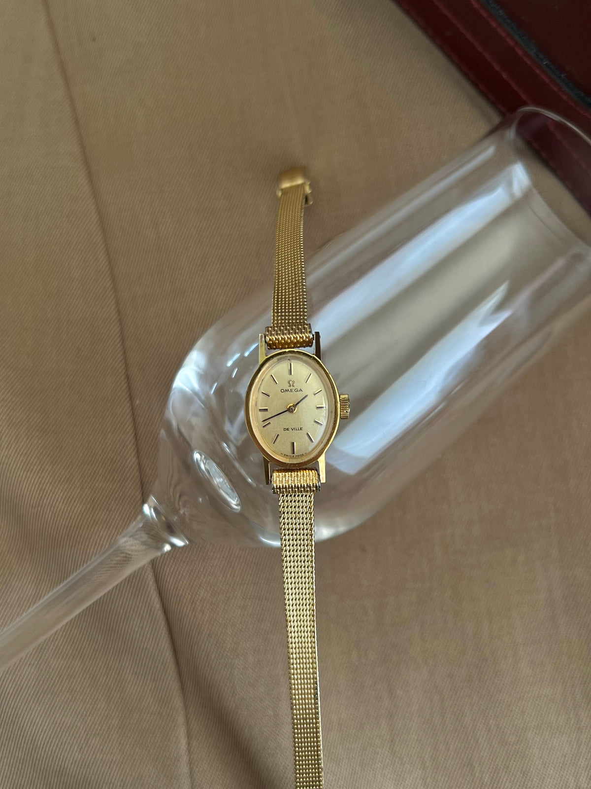 Omega De Ville Oval Champagne Dial Cocktail Women’s Watch