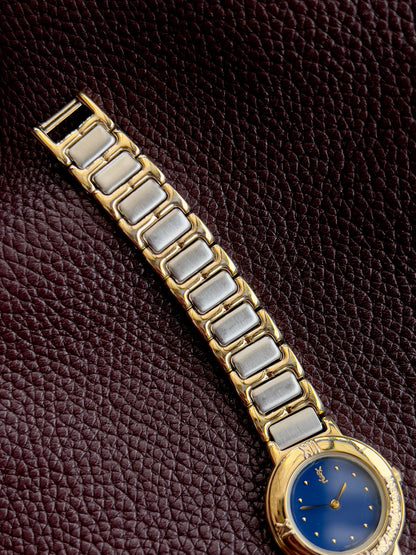 Yves Saint Laurent Two-Tone Deep Blue Dial Ladies’ Watch