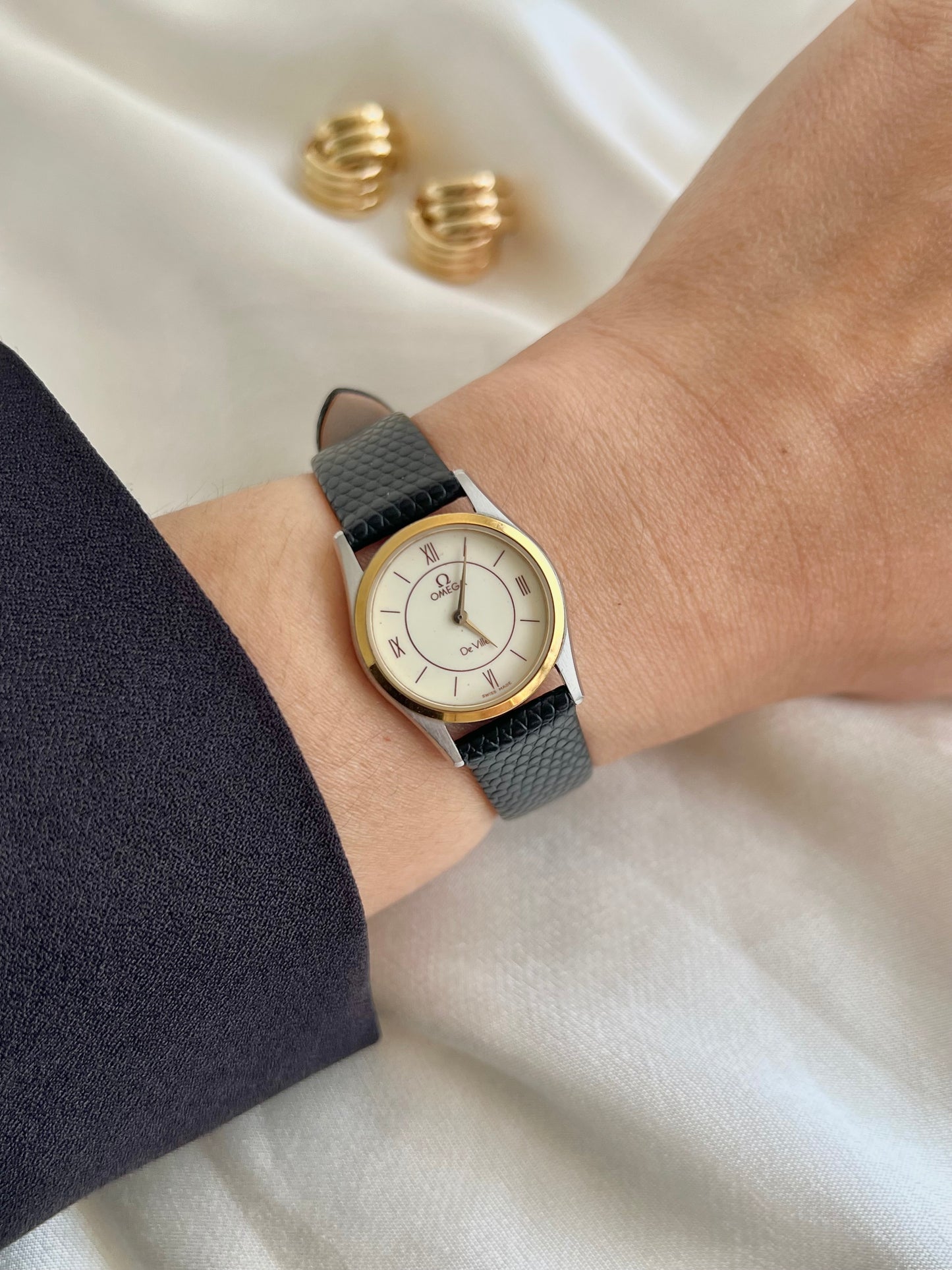 Omega De Ville Two Tone Roman Dial Watch