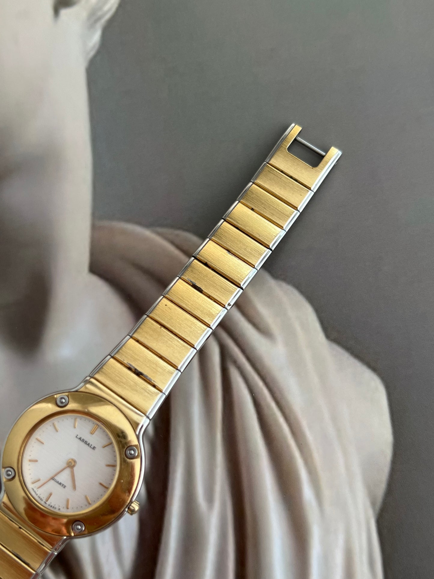 Seiko Lassale Two-Tone Ladies Quartz Watch: Minimalist Gold & Steel
