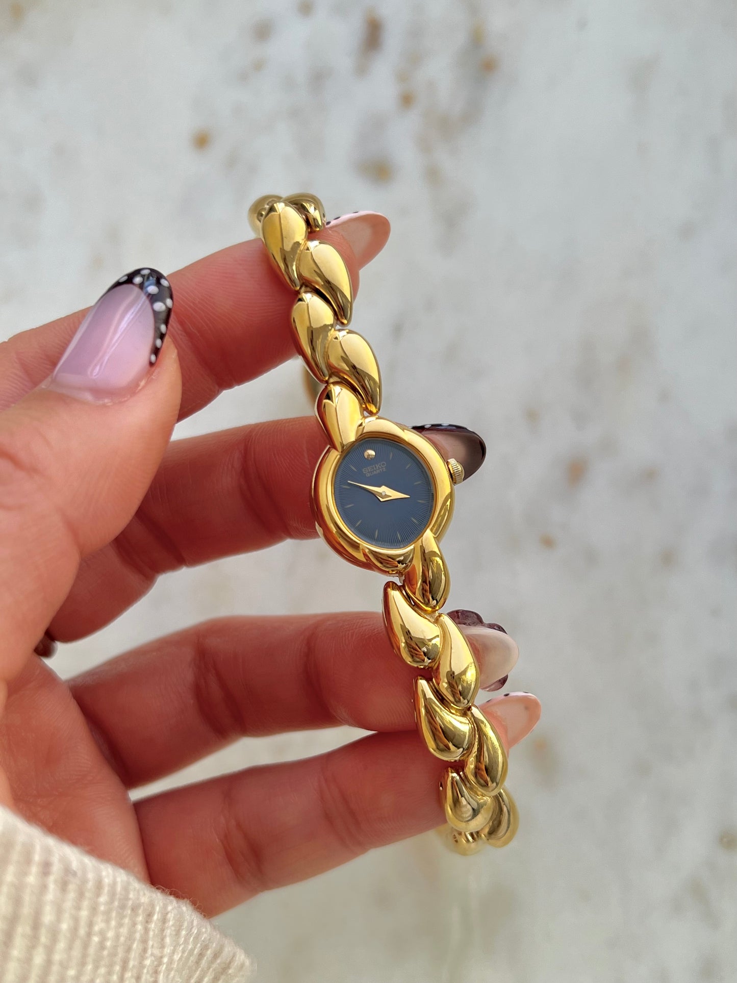 Seiko Midnight Petal Link Women’s Cocktail Watch