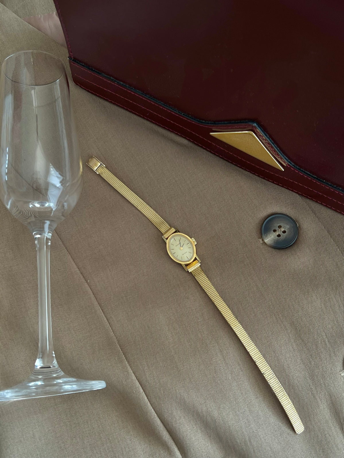 Omega De Ville Oval Champagne Dial Cocktail Women’s Watch
