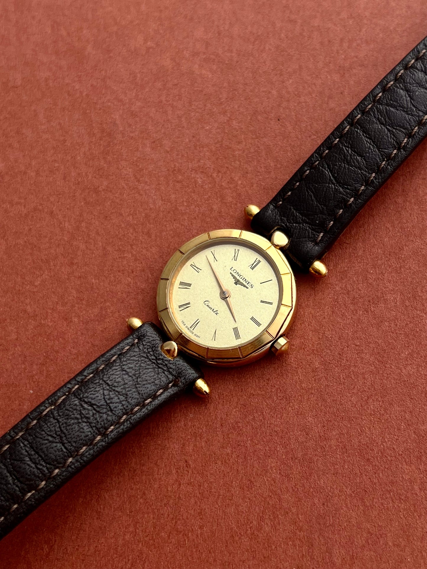 Longines Faceted Bezel Champagne Dial Women's Watch