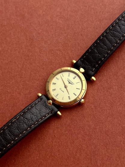 Longines Faceted Bezel Champagne Dial Women's Watch