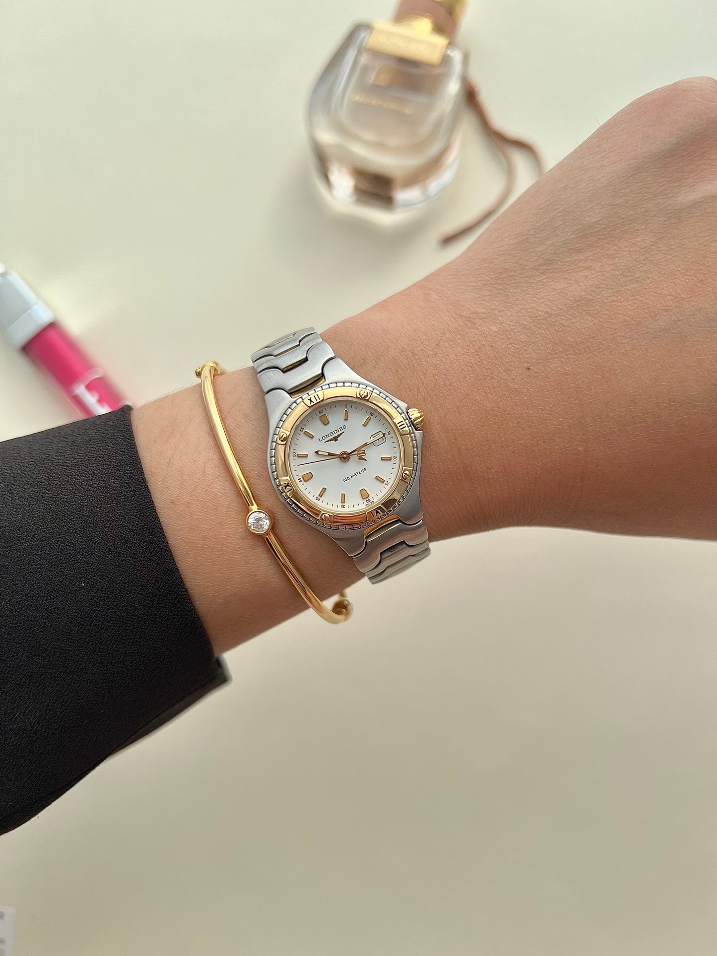 Longines Conquest Two Tone Women’s Watch with Roman Bezel
