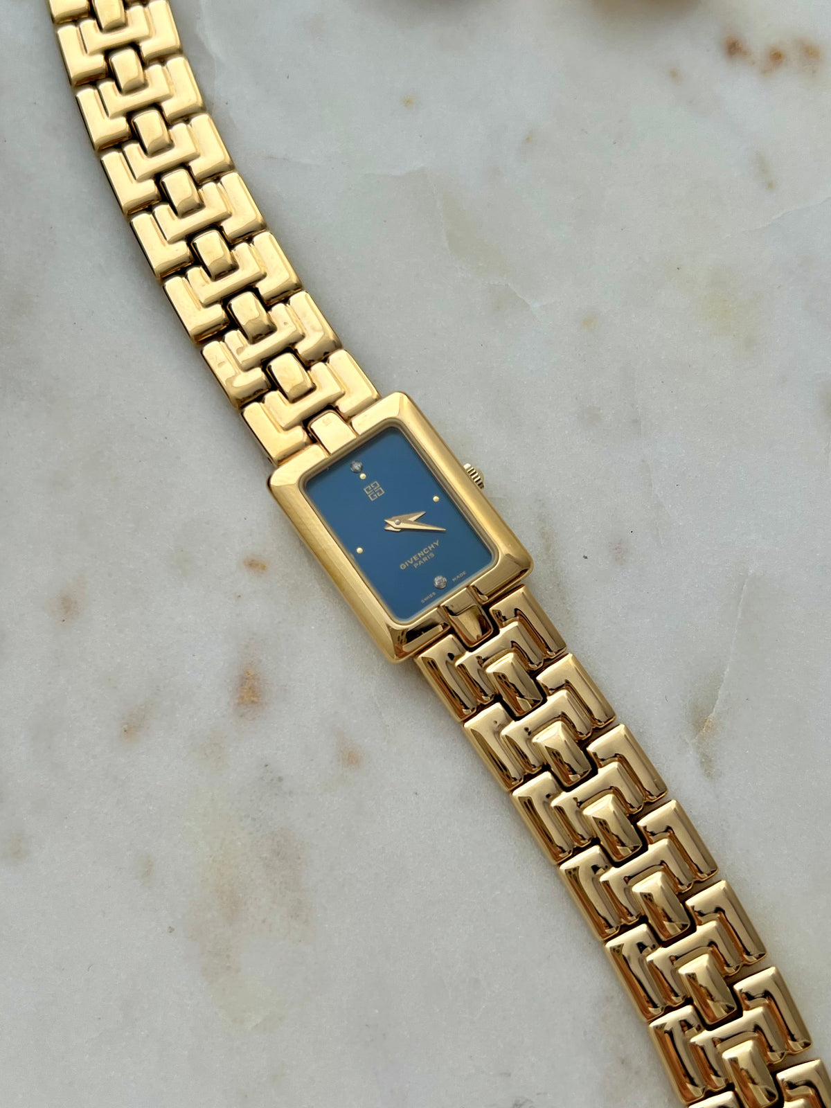 Givenchy Millesime Blue Dial Geometric Bracelet Women’s Watch