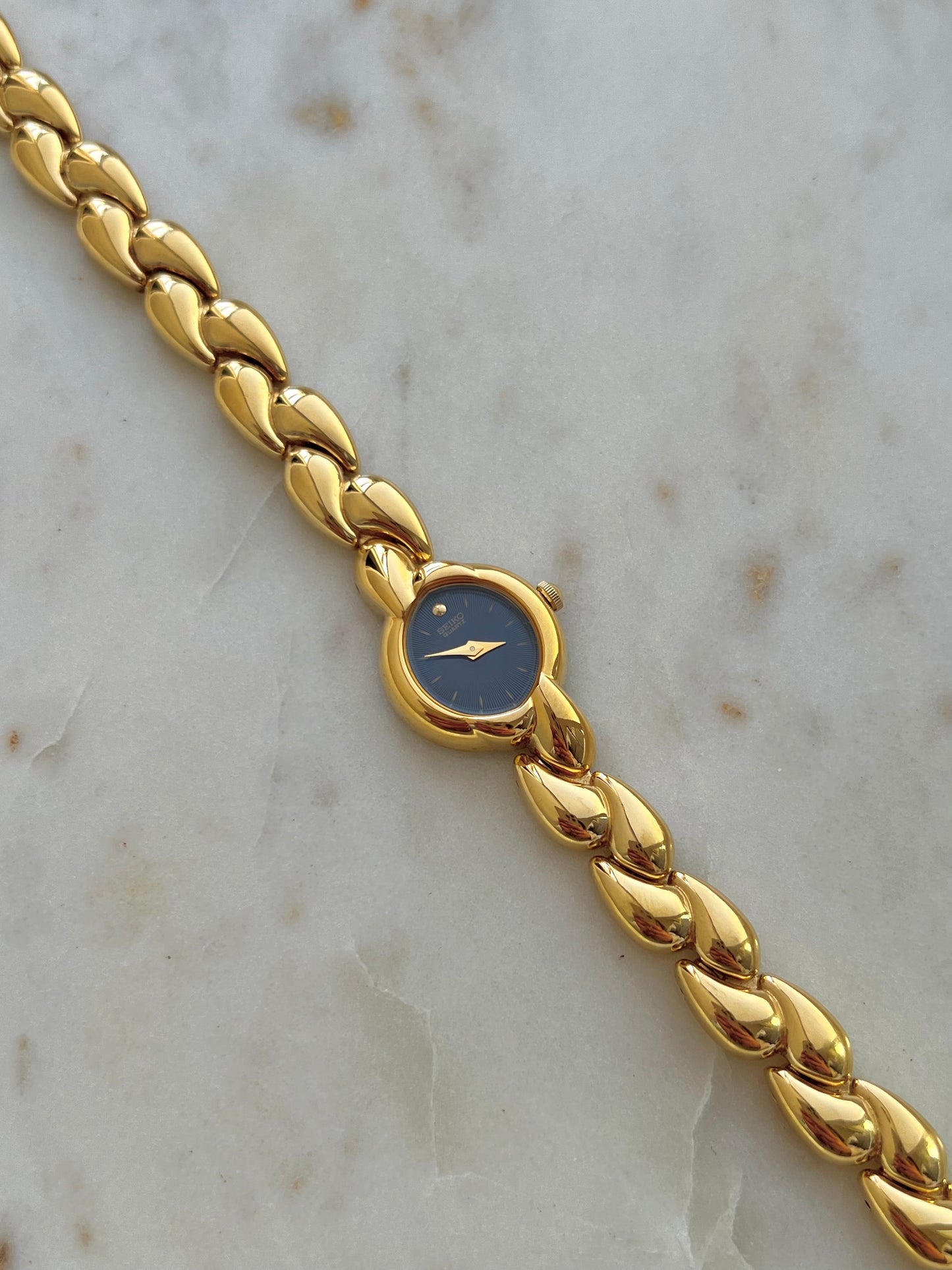 Seiko Midnight Petal Link Women’s Cocktail Watch
