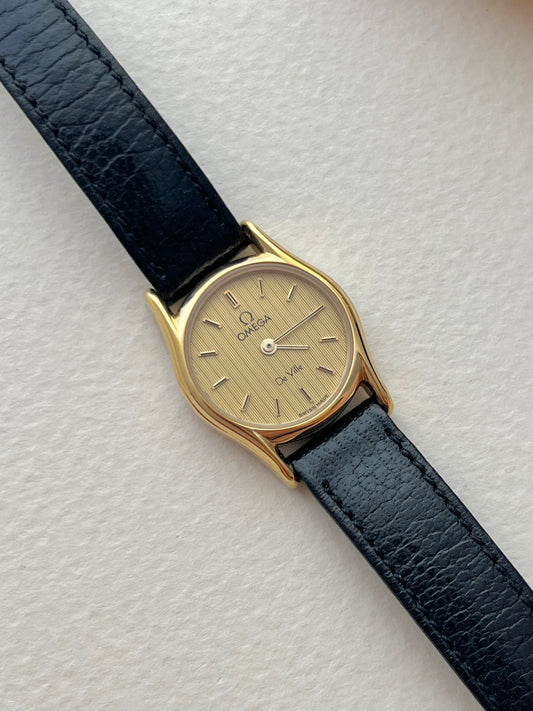 Omega De Ville Ladies Gold Watch with Textured Dial