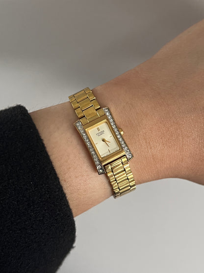 Citizen Crystal Glitz Accent Gold Watch