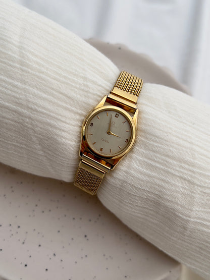 Omega De Ville Gold Ladies’ Watch with Italian Elastic Mesh Bracelet