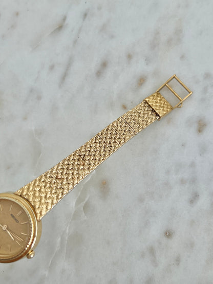 Seiko Gold Rope Bezel Women's Watch with Mesh Bracelet