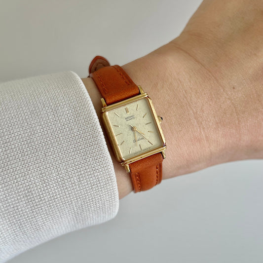 Seiko Exceline Linen Dial Gold Tank Women’s Watch