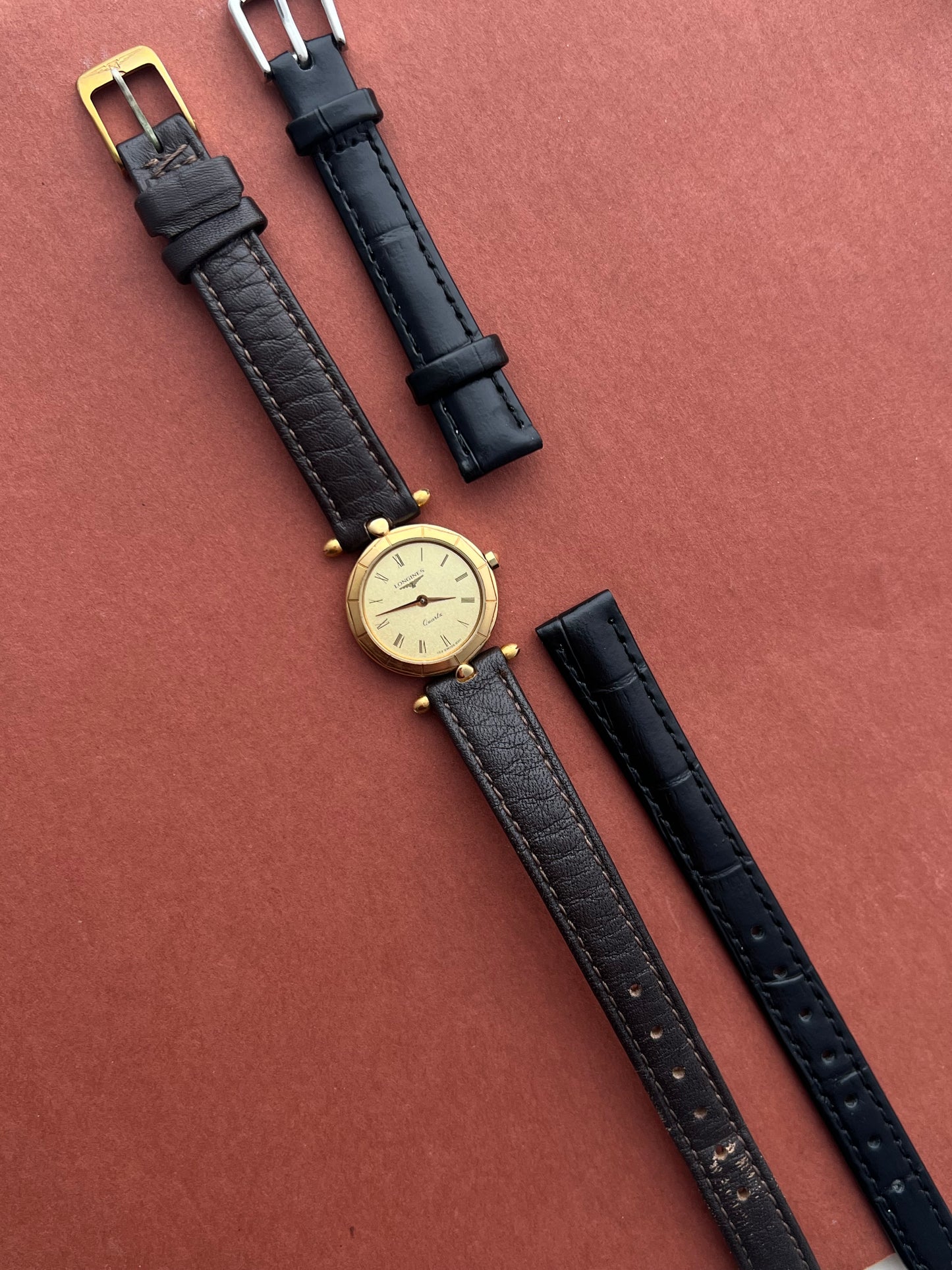 Longines Faceted Bezel Champagne Dial Women's Watch
