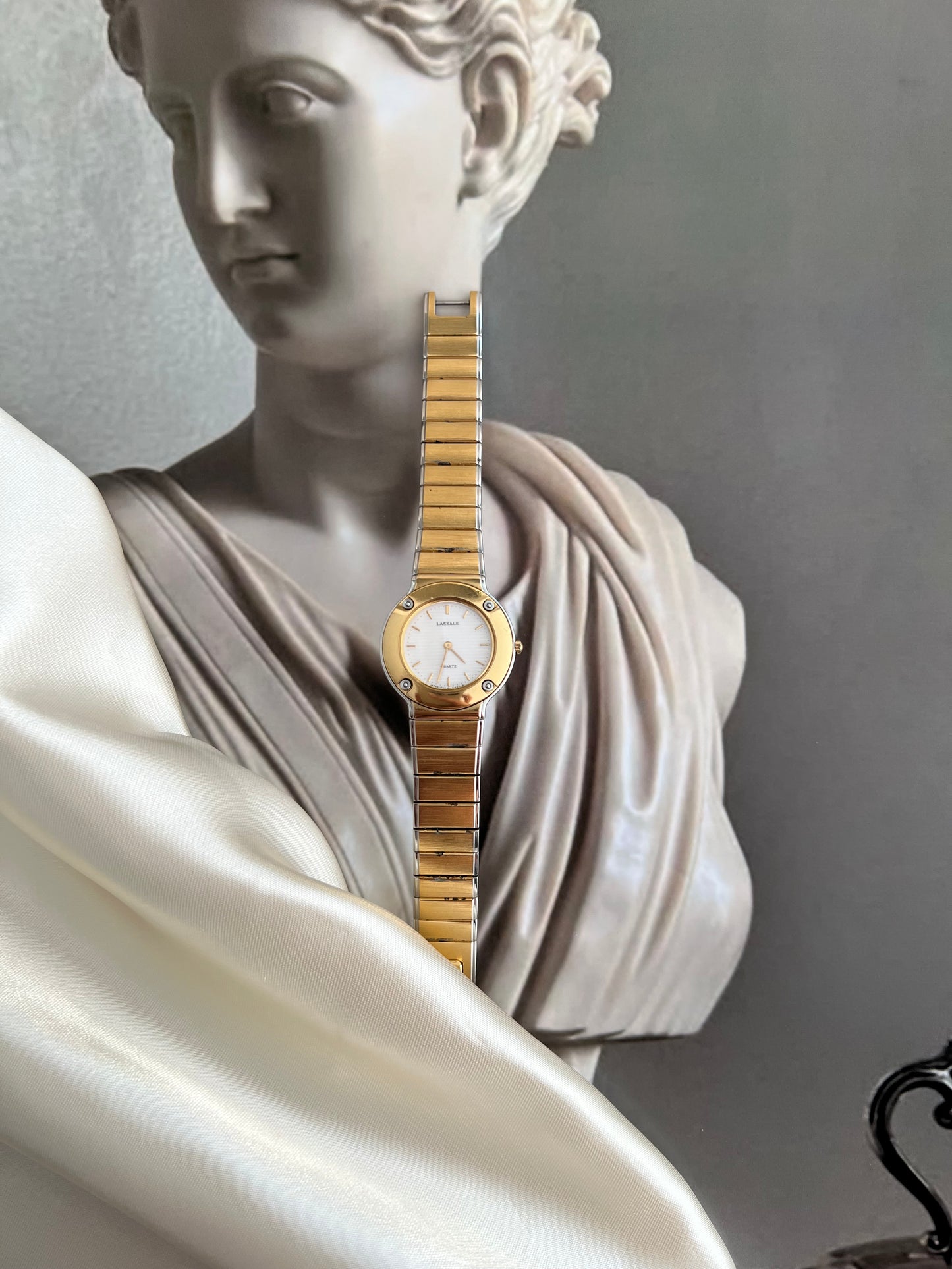 Seiko Lassale Two-Tone Ladies Quartz Watch: Minimalist Gold & Steel