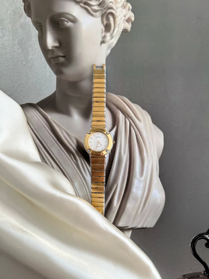 Seiko Lassale Two-Tone Ladies Quartz Watch: Minimalist Gold & Steel
