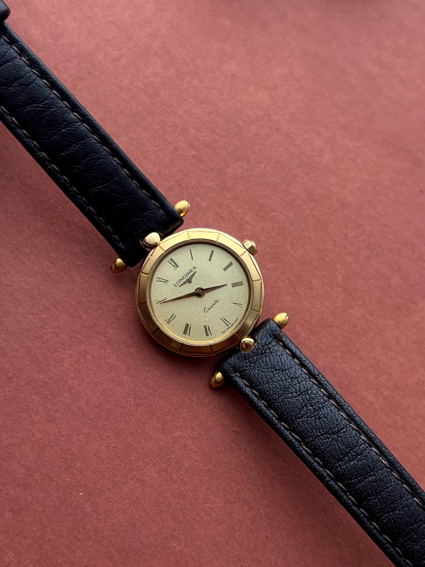 Longines Faceted Bezel Champagne Dial Women's Watch