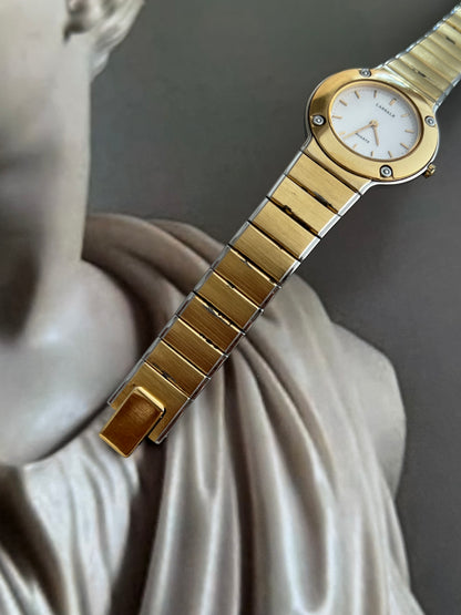 Seiko Lassale Two-Tone Ladies Quartz Watch: Minimalist Gold & Steel