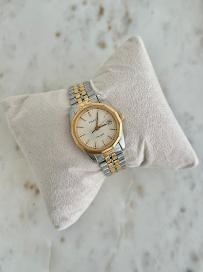 Tissot Pinstripe Dial Two Tone Women’s Watch