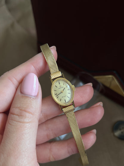 Omega De Ville Oval Champagne Dial Cocktail Women’s Watch