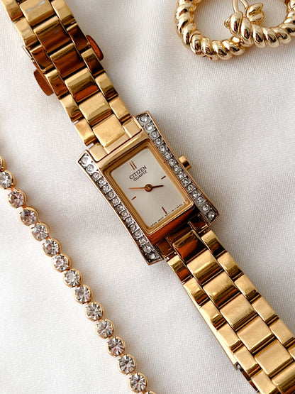 Citizen Crystal Glitz Accent Gold Watch