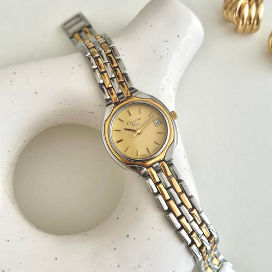 Christian Dior Two Tone Women's Watch Champagne Dial on Bracelet NZ Australia Canada