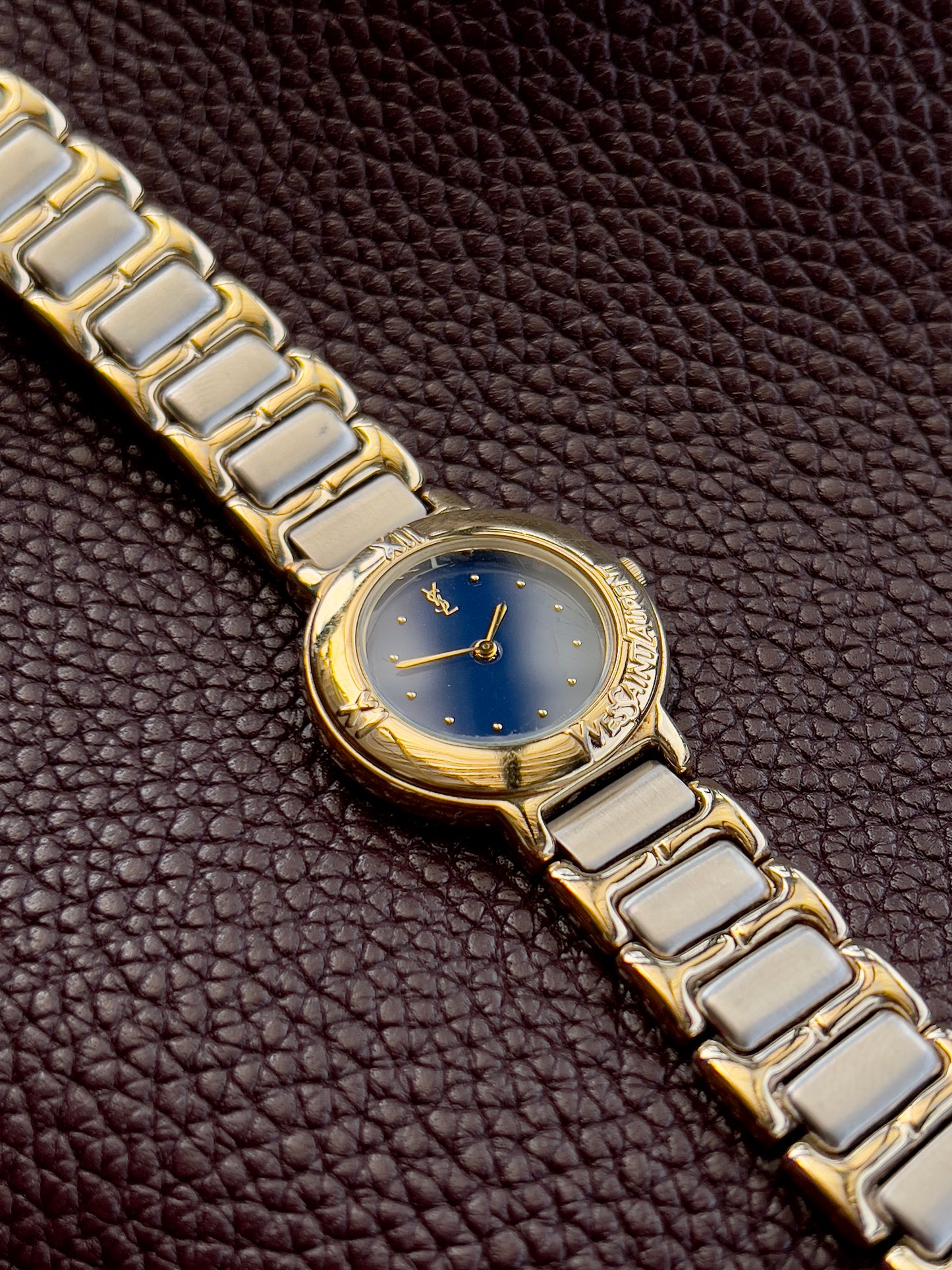 Yves Saint Laurent Two-Tone Deep Blue Dial Ladies’ Watch