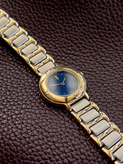 Yves Saint Laurent Two-Tone Deep Blue Dial Ladies’ Watch
