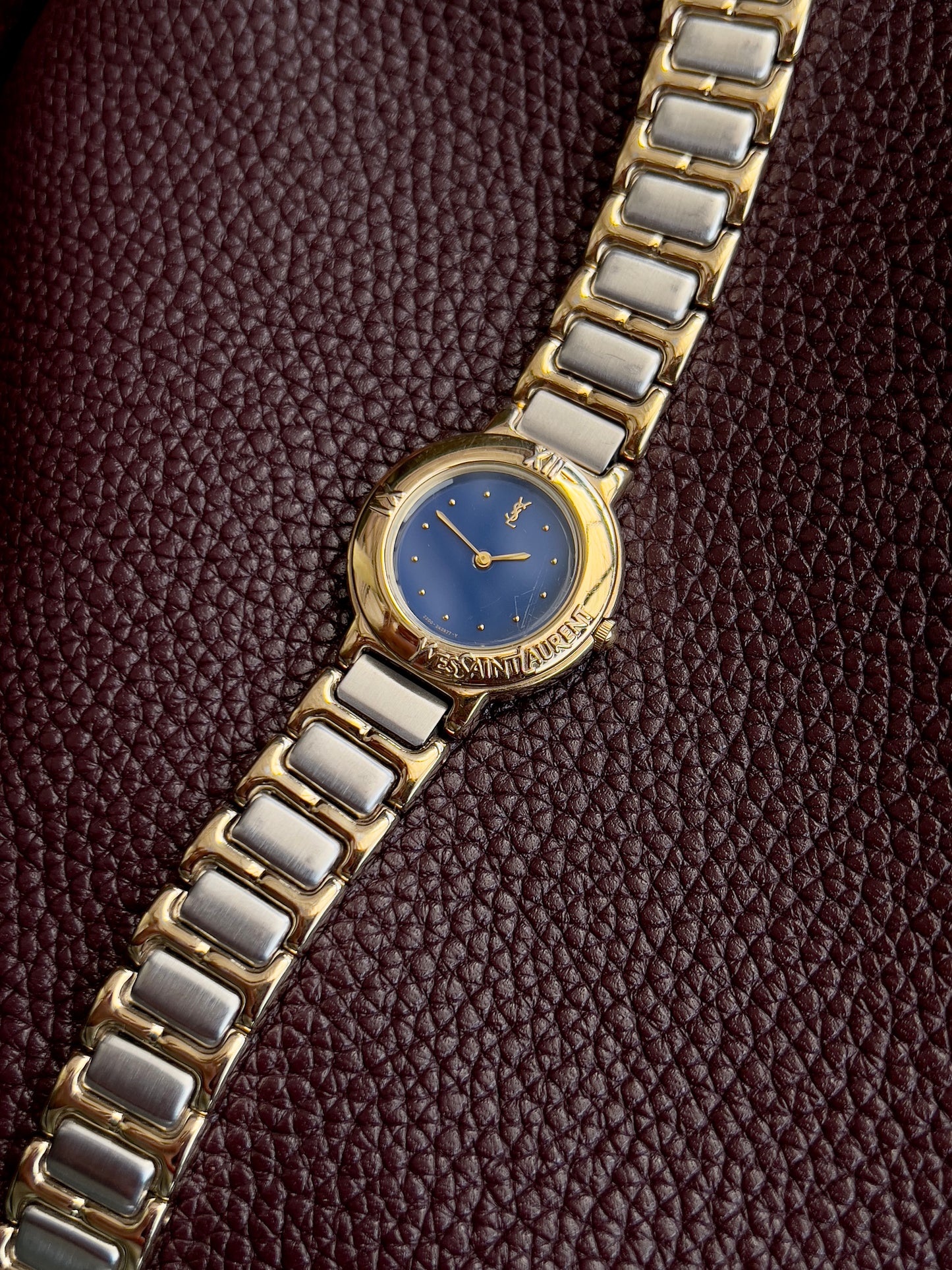 Yves Saint Laurent Two-Tone Deep Blue Dial Ladies’ Watch