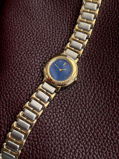 Yves Saint Laurent Two-Tone Deep Blue Dial Ladies’ Watch