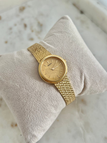 Seiko Gold Rope Bezel Women's Watch with Mesh Bracelet