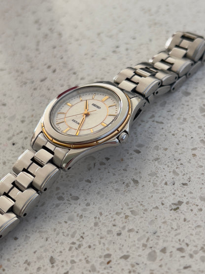 Seiko Exceline Women's Watch with a Tatami Woven Textured Dial