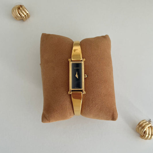 Gucci 1500 Bangle Watch with Black Face