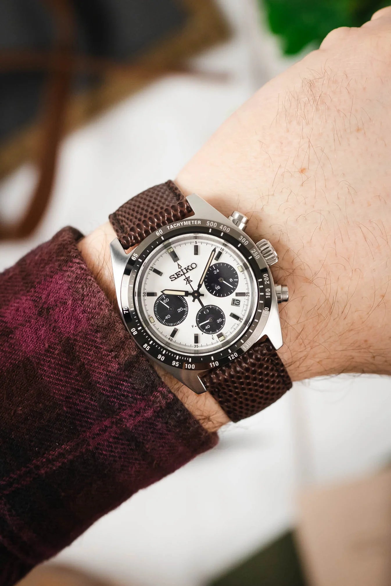 Hirsch Rainbow Watch Strap in Brown