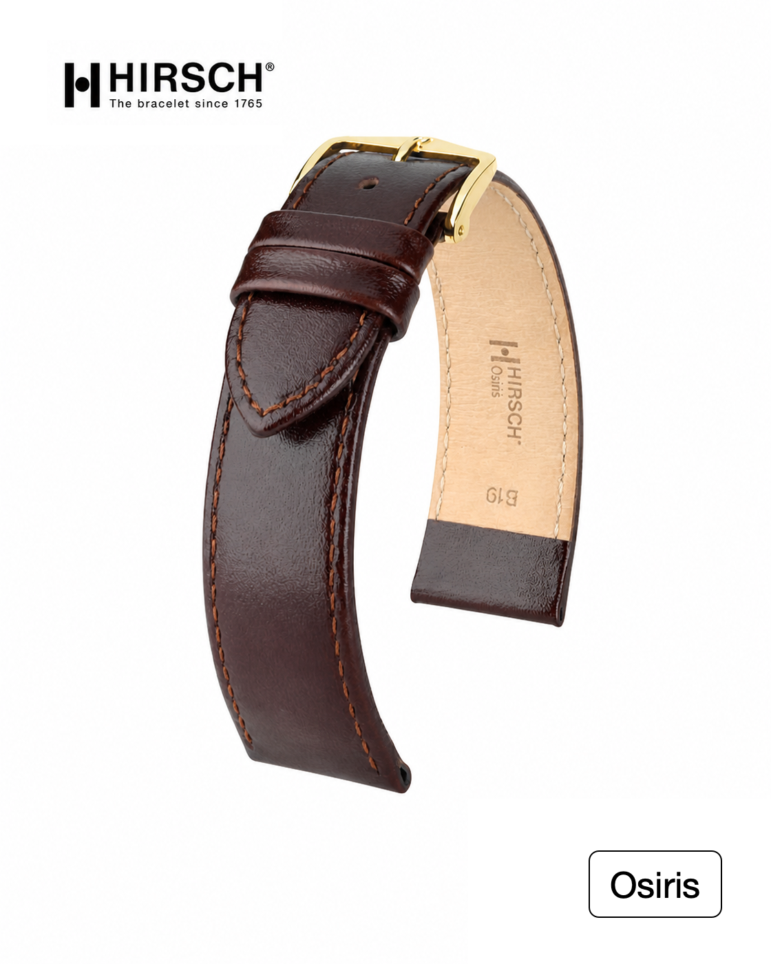 Hirsch Osiris Watch Strap in Brown Gloss