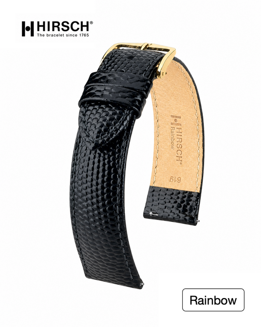 Hirsch Rainbow Watch Strap in Black