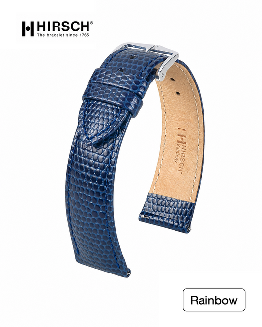 Hirsch Rainbow Watch Strap in Blue