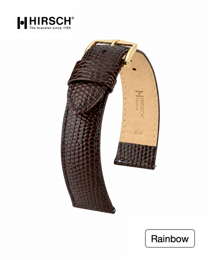 Hirsch Rainbow Watch Strap in Brown