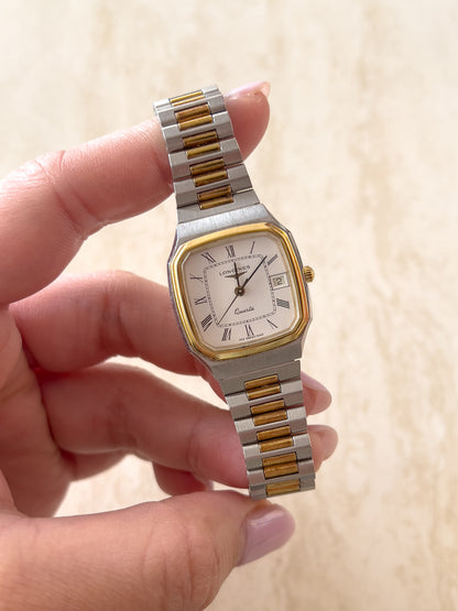Longines Square Woman’s Watch with Golden Bezel
