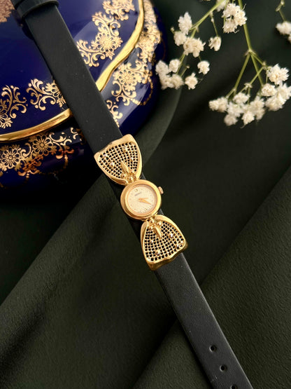Seiko Gold Floral Openwork Lug Dress Watch