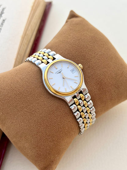 Longines Two Tone Gold Bezel Ladies Watch with Date