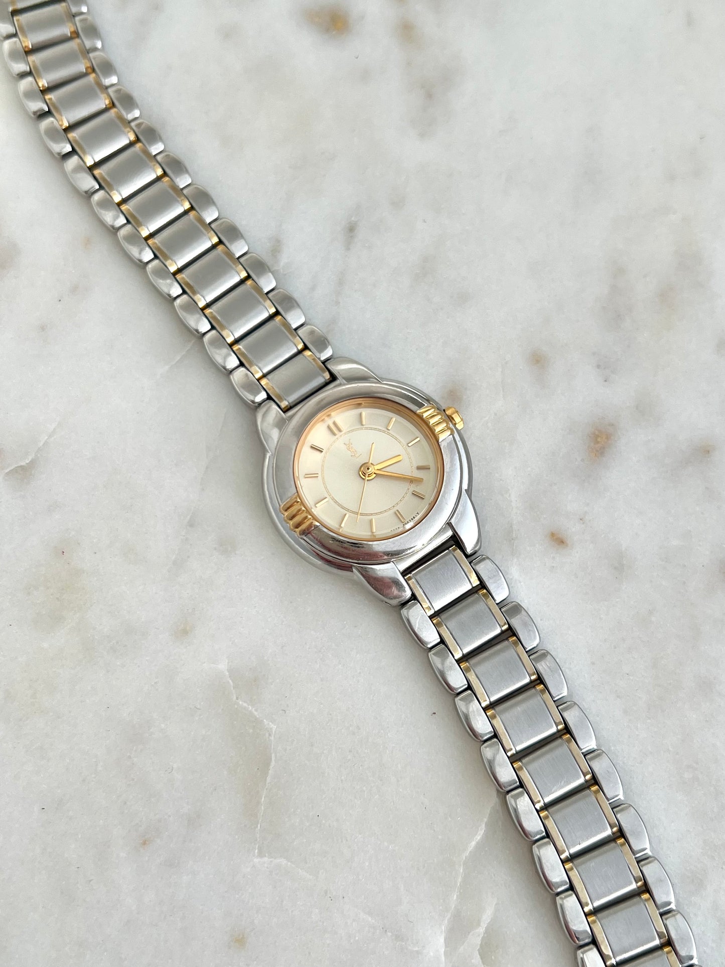 Yves Saint Laurent Two Tone Bracelet Watch